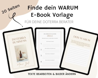 Canva E-Book Design |  Doterra Berater Workbook Vorlage für Berater | Finde dein Warum PDF Vorlage| editierbar | Ziele setzen und erreichen