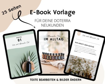 Canva E-Book Design |  Doterra Berater Vorlage für Neukunden | Ätherische Öle Infos als PDF Vorlage| editierbar | Zum Versenden per WhatsApp