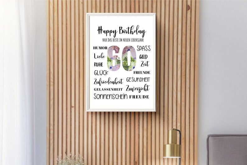 Geldgeschenk 60. Geburtstag persönliches Geburtstagsgeschenk PDF Datei