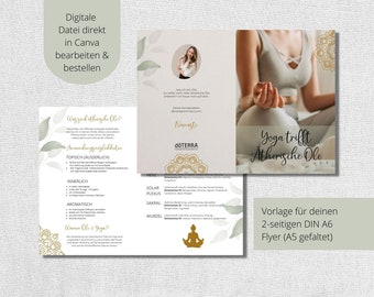 Canva Flyer Design Yoga & Oils | Doterra Flyer Template for New Customers | Essential oils flyer as PDF template| editable | doTERRA Consultants