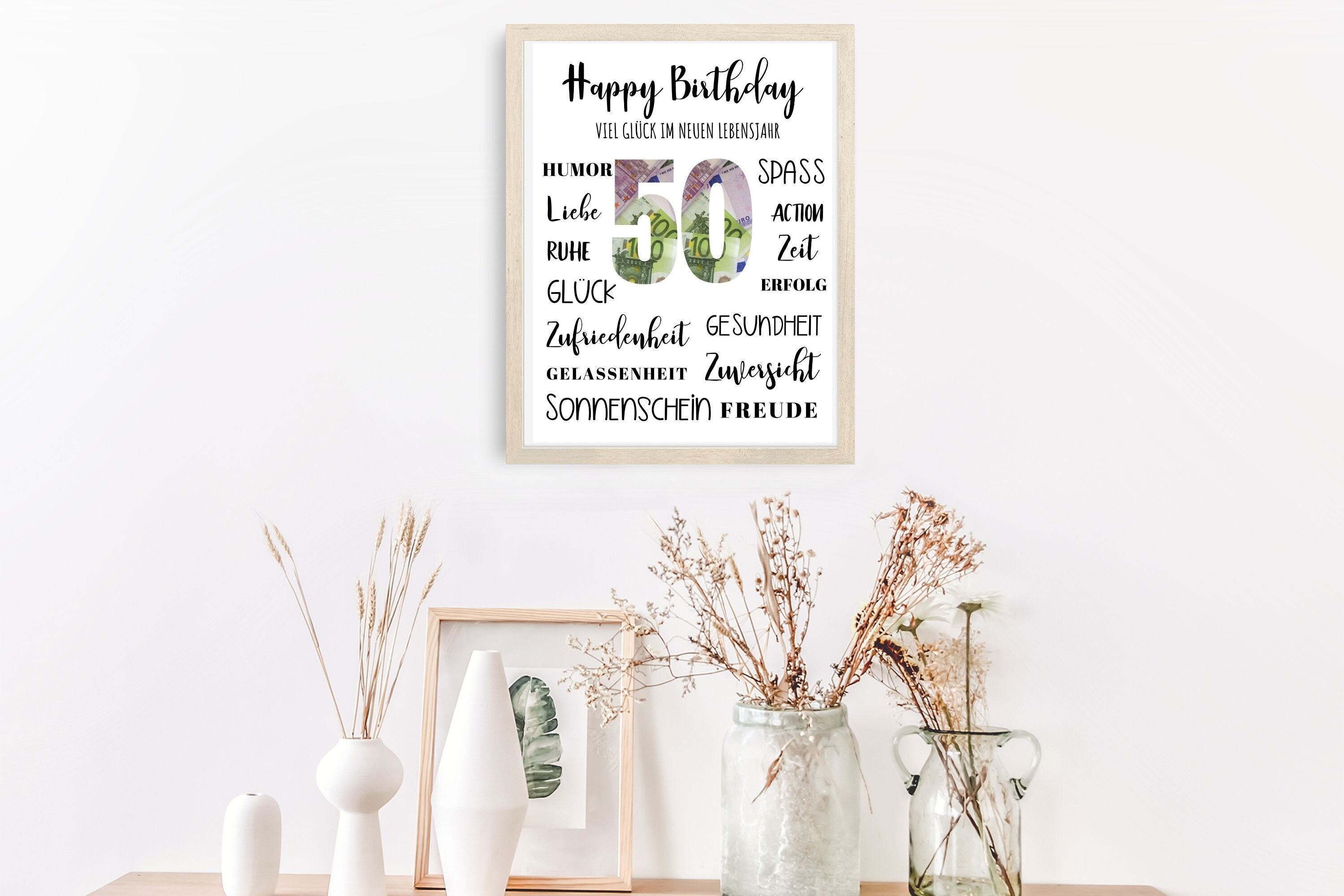 Geldgeschenk 50. Geburtstag persönliches Geburtstagsgeschenk PDF Datei