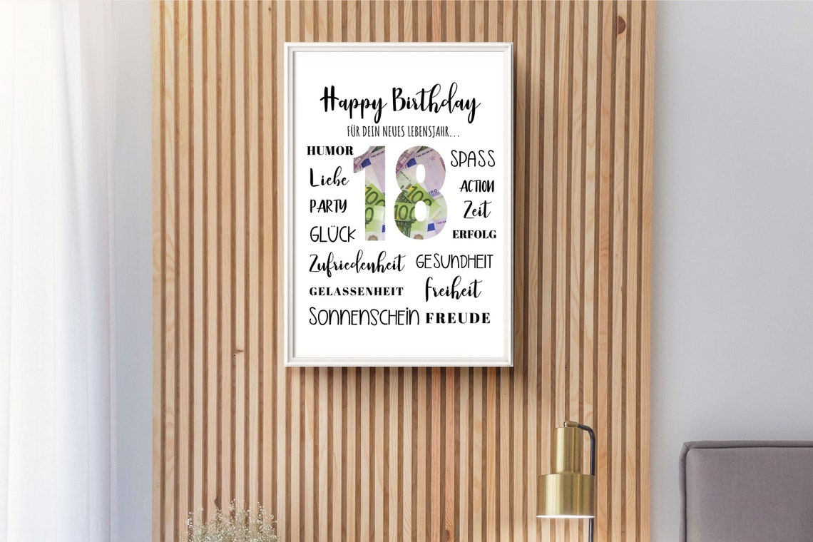 Geldgeschenk 18.Geburtstag persönliches Geburtstagsgeschenk Etsy.de