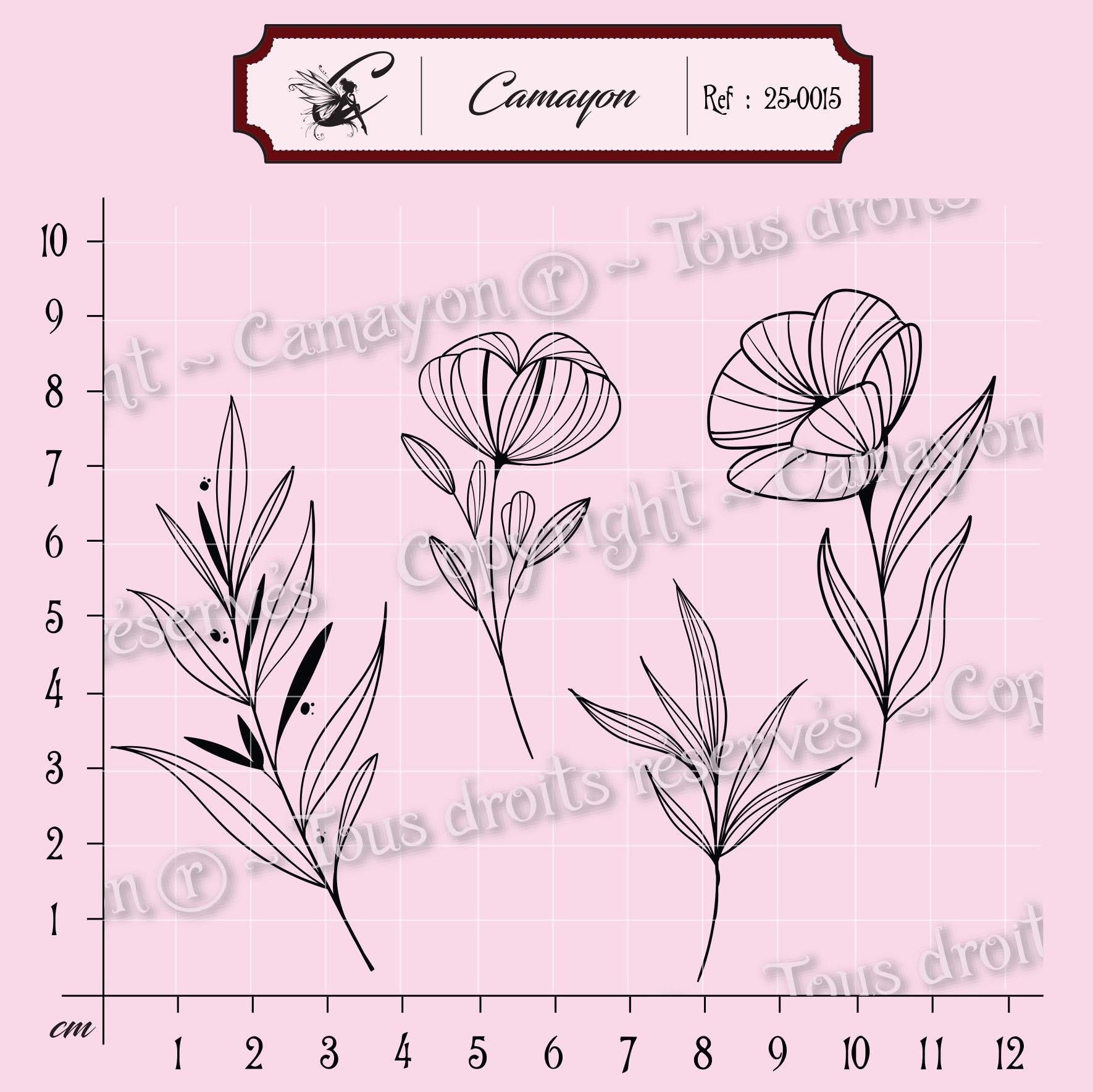 4 Flower and Foliage Stamps - Clear Silicone Stamp - Etsy