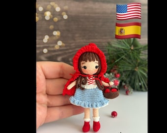 Rotkäppchen Caperucita Roja Muster Miniatur Englisch/Español Amigurumi Muster PDF Muster