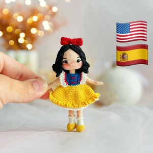Miniature motif Amigurumi Snow Doll, motif princesse Amigurumi Micro Doll