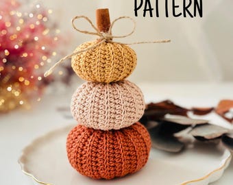 Crochet Pumpkin Pattern PDF | Multiple Sizes Crochet Pumpkin Tutorial | Fall Halloween Decor | Beginner Friendly DIY Pattern