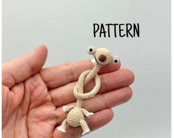 Miniature Amigurumi Sloth Charm Pattern PDF | Crochet Bag Charm Toy | Cute Mini Sloth Keychain | Digital Download