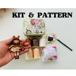 Miniatur-Amigurumi-Fuchs-Mädchen-Fuchs-Kit-Bundle-freies Muster