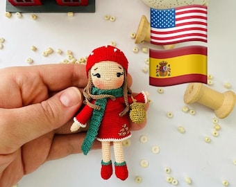 Christmas Doll Miniature Amigurumi Pattern Hilly Doll Miniature Amigurumi Pattern Miniature Christmas Doll Pattern