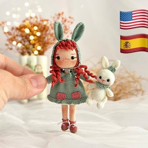 Bundle Miniature Amigurumi Pattern Lilly Doll Bunny Pattern Micro Doll Bunny Pattern