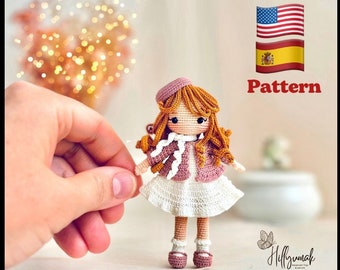 Patrón Amigurumi Miniatura Muñeca Rosa Patrón PDF Patrón Muñeca Rosa