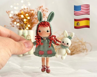 Bundle Miniature Amigurumi Pattern Lilly Doll Bunny Pattern Micro Doll Bunny Pattern