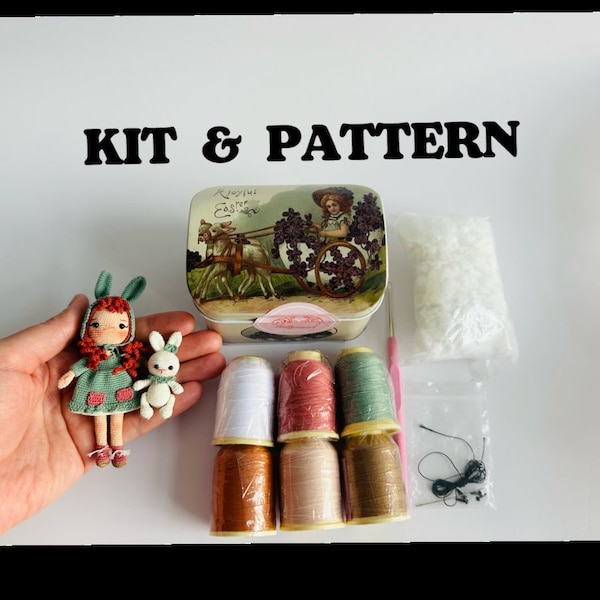 Miniature Amigurumi Lilly Doll Bunny Kit Pattern