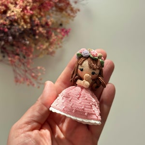 Miniature Bouquet Doll Miniature Amigurumi  Flower Doll