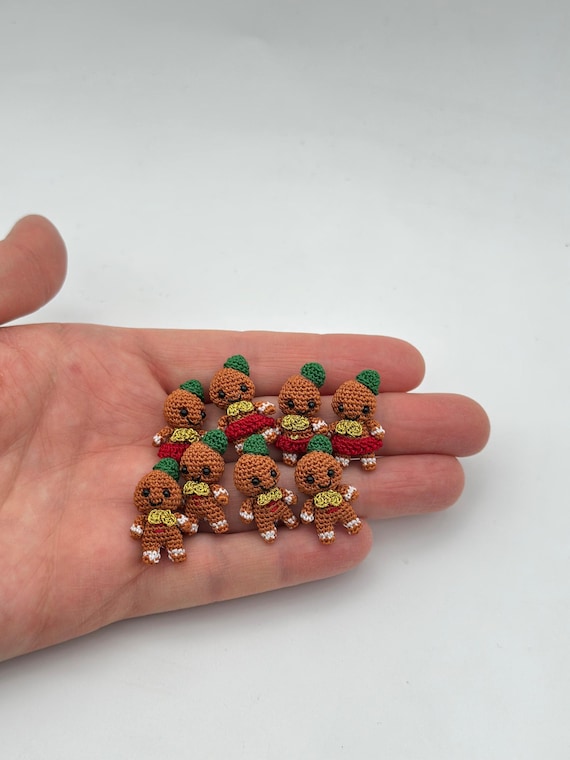 Miniature Gingerbread Handmade Miniature Crochet Gingerbread Man Gingerbread Woman