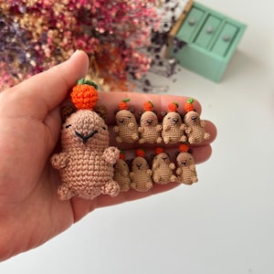 Miniature Capybara Handmade Miniature Crochet Capybara
