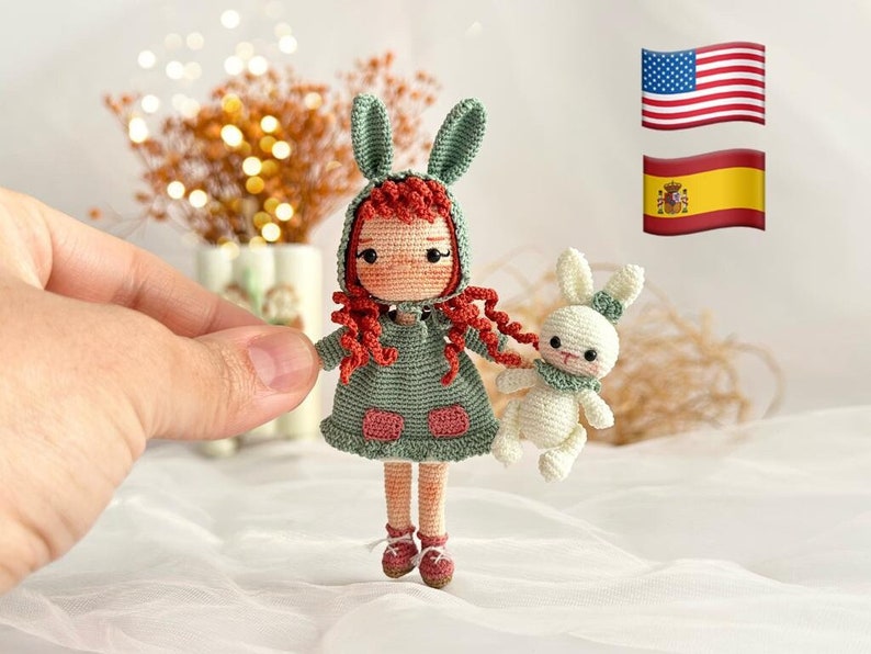 Pakiet miniaturowy wzór amigurumi Lilly Doll wzór króliczka Micro Doll wzór króliczka zdjęcie 1