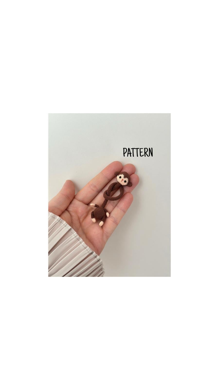 40 Mini Crochet Patterns for Small Makes, Keychains, and Tiny Amigurumi 40 Miniature Amigurumi Monkey Charm Crochet Bag Charm Toy