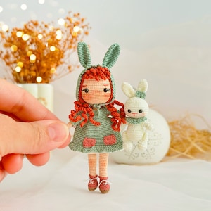 Pakiet miniaturowy wzór amigurumi Lilly Doll wzór króliczka Micro Doll wzór króliczka zdjęcie 3
