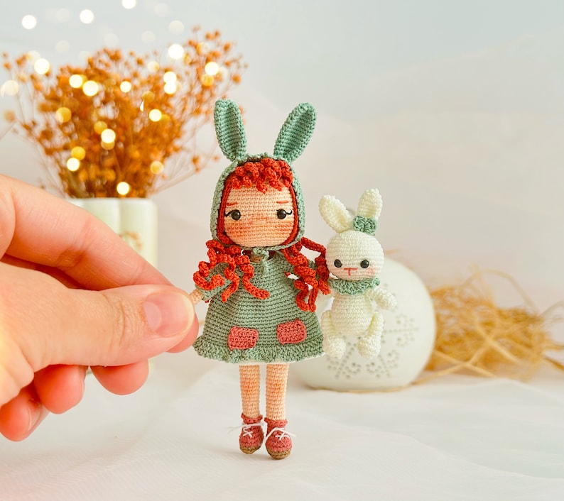 Pakiet miniaturowy wzór amigurumi Lilly Doll wzór króliczka Micro Doll wzór króliczka zdjęcie 3