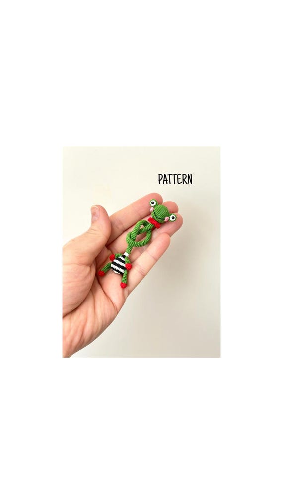 Miniature Amigurumi Frog Charm Pattern PDF | Crochet Bag Charm Toy | Cute Mini Frog Keychain | Digital Download
