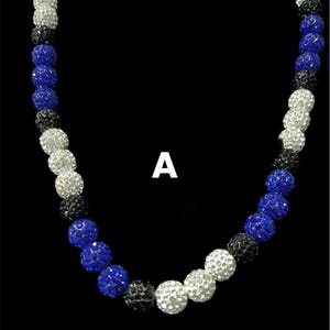 CUSTOM Sports Baseball Necklace, Custom Bead Necklaces, Rhinestone beads Necklace, Custom Sparkle Beaded Necklace, Disco Ball Necklace