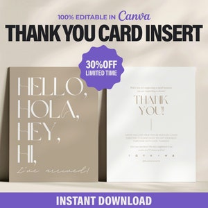 Neutral Business Thank You Card Template: Canva Custom Cards (Digital Download)