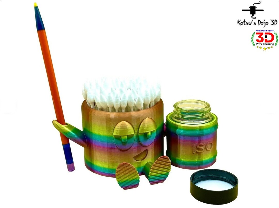 Chill Buddy / ISO Jar / Cotton Swab Holder / Desk Art / Desk Organizer Etsy