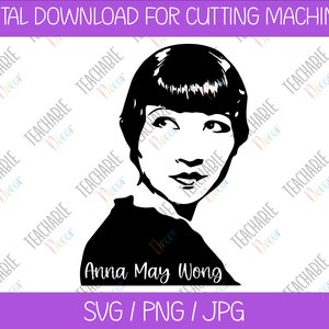Anna May Wong SVG / Anna May Wong Silhouette / Asian American Icon / Hollywood / Vector Art / Women&#39;s History Month