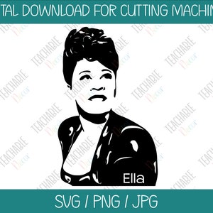 Ella Fitzgerald SVG / Digital Download / Vector Art / Black History / SVG Aufkleber Cut File / Ella Fitzgerald Silhouette