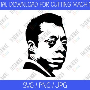 May include: A black and white digital download featuring a portrait of a man. The image includes the text "DIGITAL DOWNLOAD FOR CUTTING MACHINES" at the top and "SVG / PNG / JPG" at the bottom. The design is suitable for use with cutting machines.