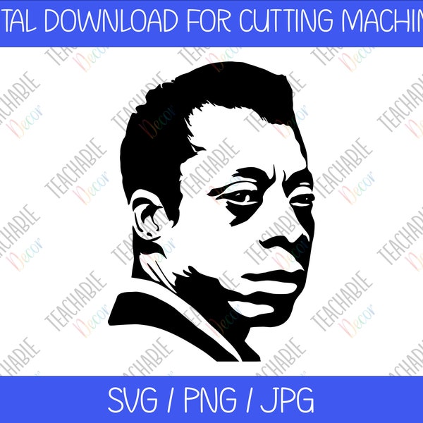 James Baldwin SVG / Civil Rights SVG / African American History / Literature / Vector Art / Silhouette / LGBTQ Pride / Queer Author