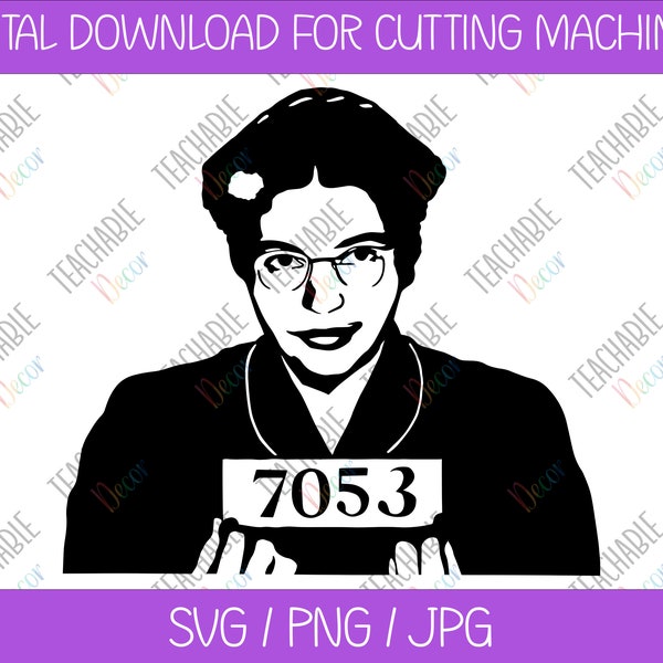 Rosa Parks SVG / Digital Download / Vector Art / Black History / SVG Decal Cut File / Rosa Parks Silhouette
