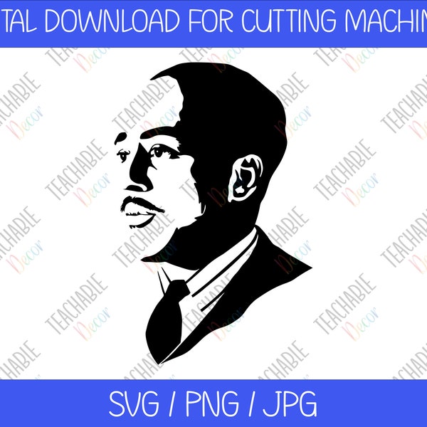 Langston Hughes SVG / Civil Rights SVG / African American History / Poetry / Vector Art / Silhouette / Clipart / LGBTQ Pride / Queer Author