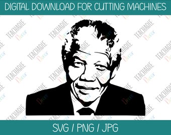 Nelson Mandela SVG / Südafrika SVG / Digital Download / Vektor Kunst / Black History / Apartheid / Geschichte / Mandela Silhouette