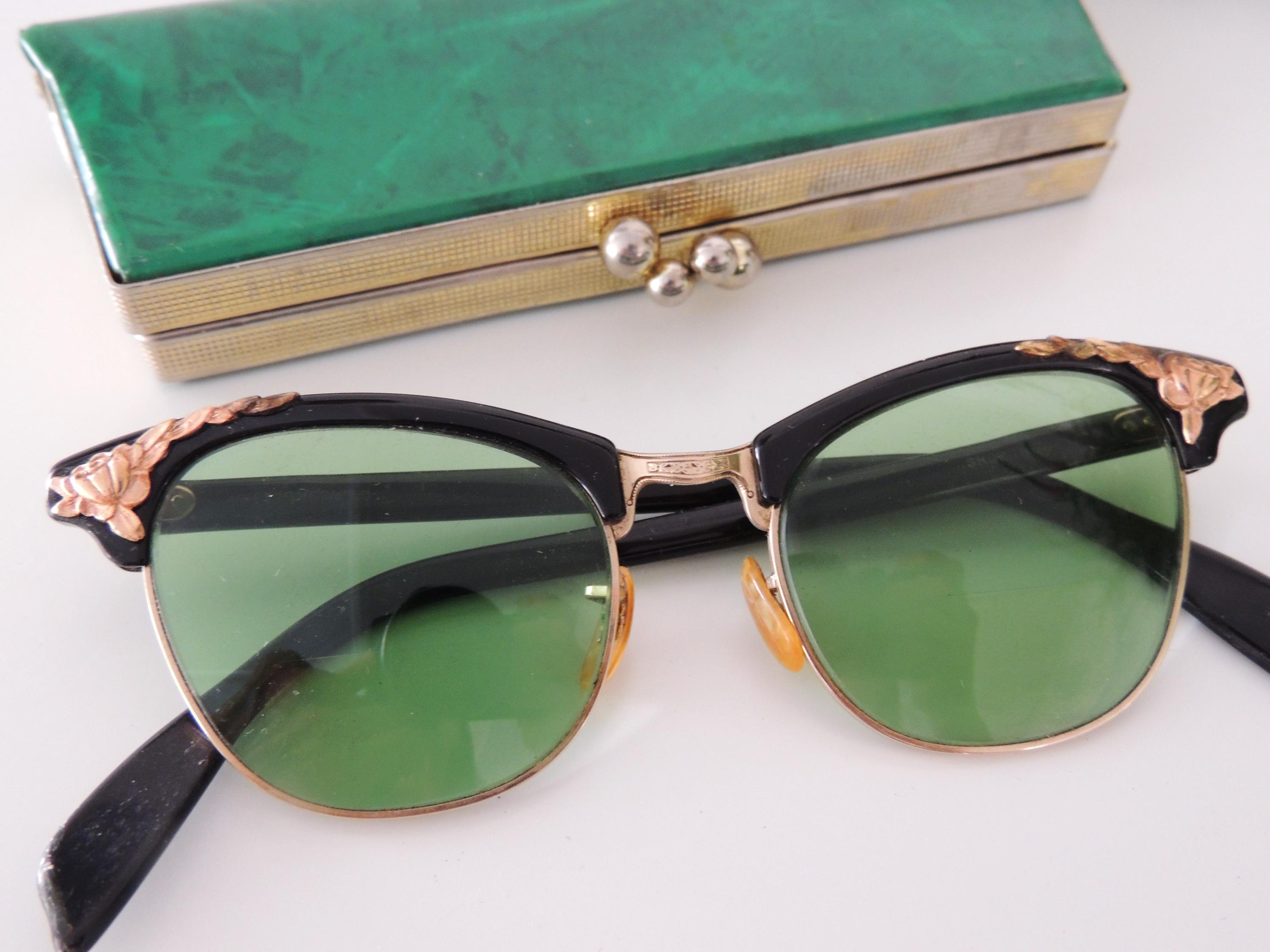 Vtg Sunglasses 50s 60s Shuron Ronsir Browline Eyeglasses Cat Eyes Etched Alumin Vtg Shuron Ronsir Browline Black Briar 1/10 12K GF Relaxo  main image 4