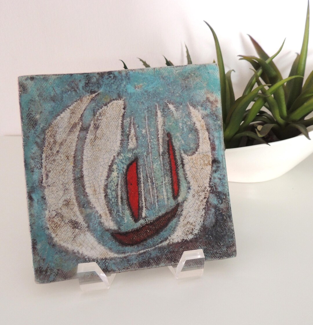 José Drouin Hand-built Footed Slab Plate | Raku Fired Ceramic | Vintage ...