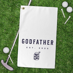 Custom Golf Towel for Godfather Proposal | Godparent Proposal Idea Godfather Gift Golf Towels Custom Golf Gift for Godparents Proposal