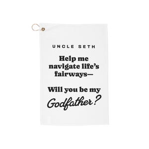 Custom Golf Towel for Godfather Proposal | Godparent Proposal Idea Godfather Gift Golf Towels Custom Golf Gift for Godparents Proposal image 2