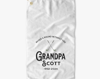 Personalized Memorial Golf Towel | Custom Golf Gift | Remembrance Golf Towel | In Loving Memory | Bereavement & Condolence Gift