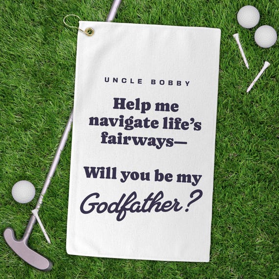 Custom Golf Towel for Godfather Proposal | Godparent Proposal Idea Godfather Gift Golf Towels Custom Golf Gift for Godparents Proposal