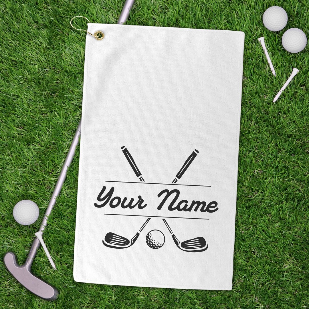 Custom Face Candy Cane Christmas Black Golf Towels, Christmas Golf Gift, Custom Golf Accessories