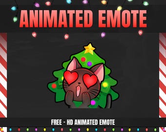 CHRISTMAS TREE CAT [ Animated Emotes ] Designed for Twitch, Discord, Sub, Streamers