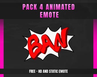 TEXTE BAN COMICS [ Animated Emotes ] Designed for Twitch, Discord, Sub, Streamers