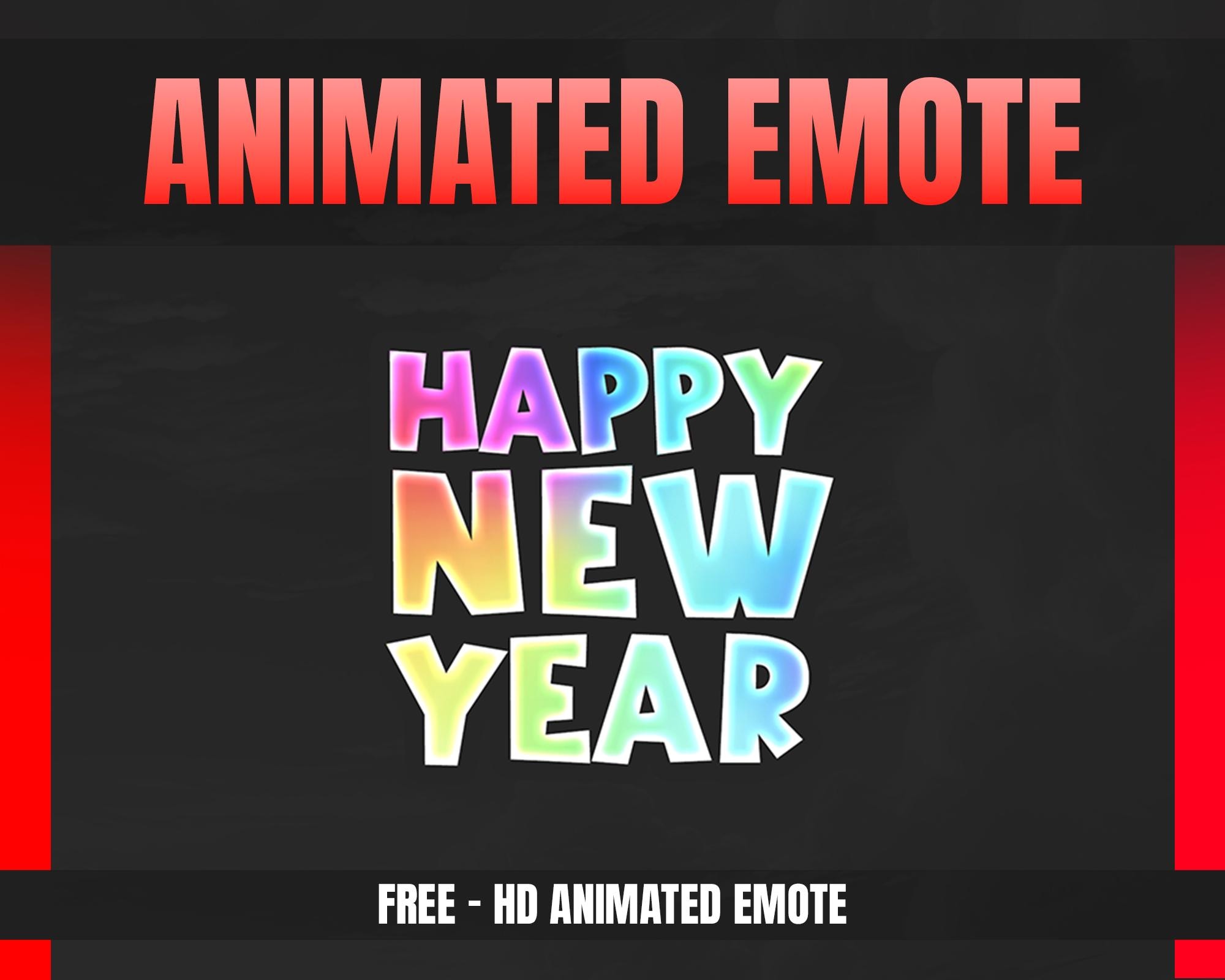 HAPPY NEW YEAR [ Animated Emotes ] Designed for Twitch, Discord, Sub ...