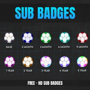 SOCCER BALL [ Sub badges ] Designed for Twitch, Discord, Sub, Streamers