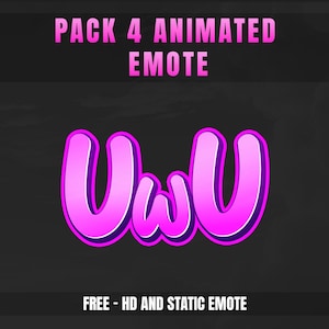 TEXTE UWU ROSE [ Animated Emotes ] Designed for Twitch, Discord, Sub, Streamers