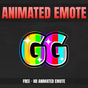 GG animiertes EMOTE mit 9 statischen Emotes. Entwickelt für Twitch, Discord, Facebook Gaming, Sub, Streamer, Stream