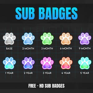 PASTEL CAT PAWS [ Sub badges ] Designed for Twitch, Discord, Sub, Streamers