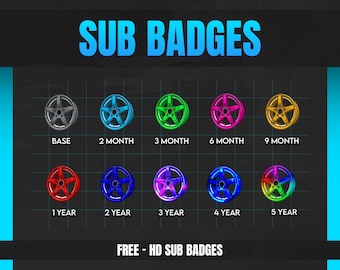 SPORTS CAR WHEELS [ Sub badges ] Designed for Twitch, Discord, Sub, Streamers